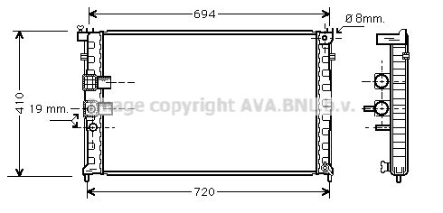 AVA QUALITY COOLING Радиатор, охлаждение двигателя PE2232